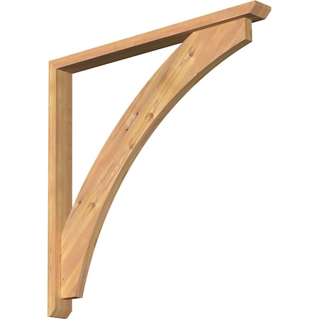 Ekena Millwork Thorton Slat Smooth Bracket w/ Offset Brace, Western Red Cedar, 3 1/2"W x 38"D x 38"H BKT0402X38X38THR06SWR